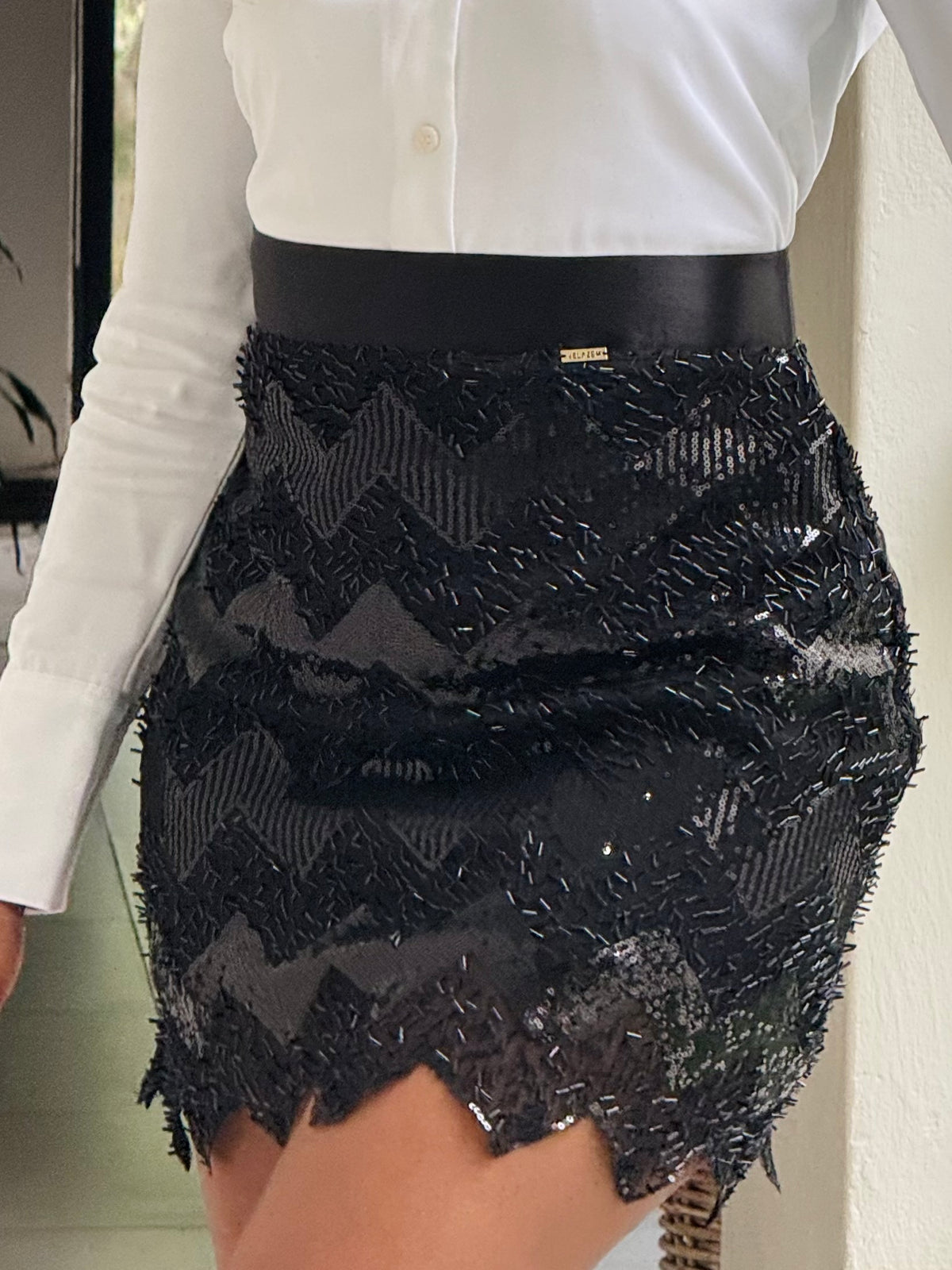 Mini lace skirt