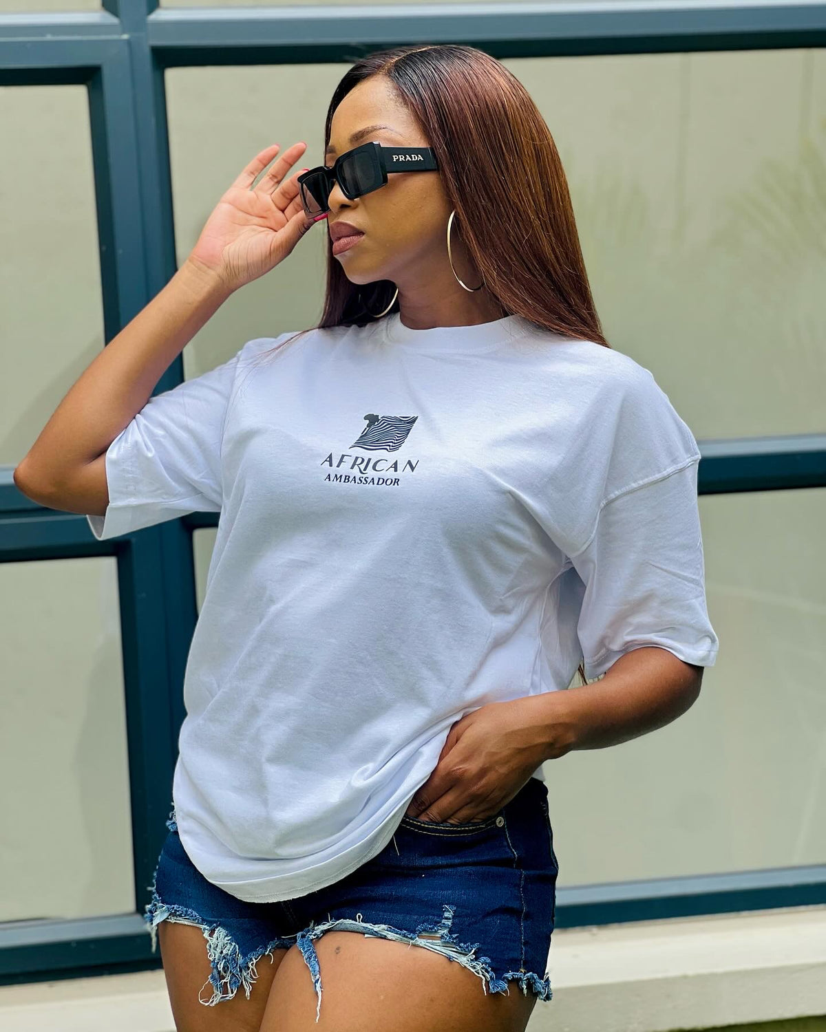 Oversized short sleeve T-shirt (white)