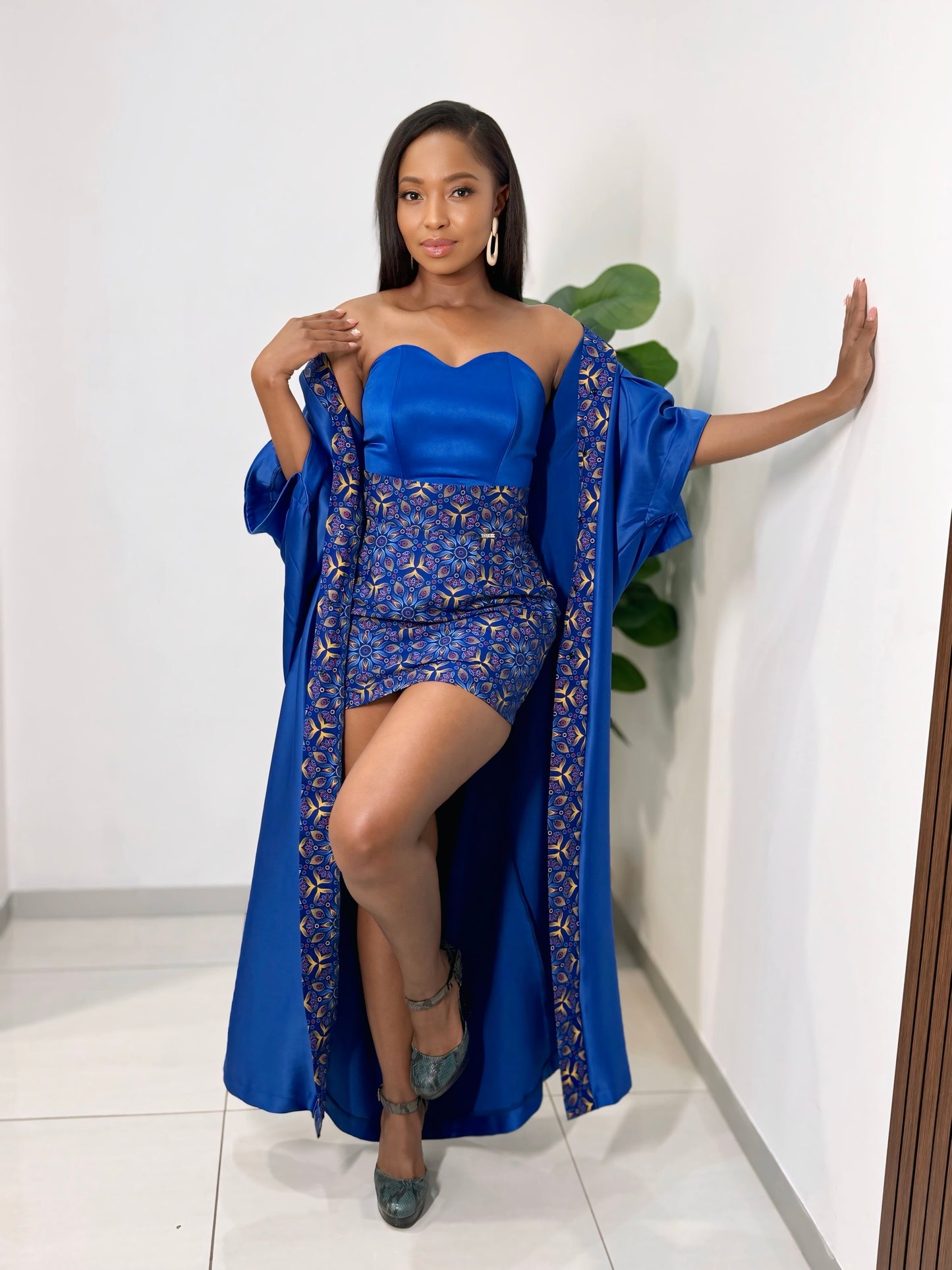 3-piece Royal Blue Shweshwe Set