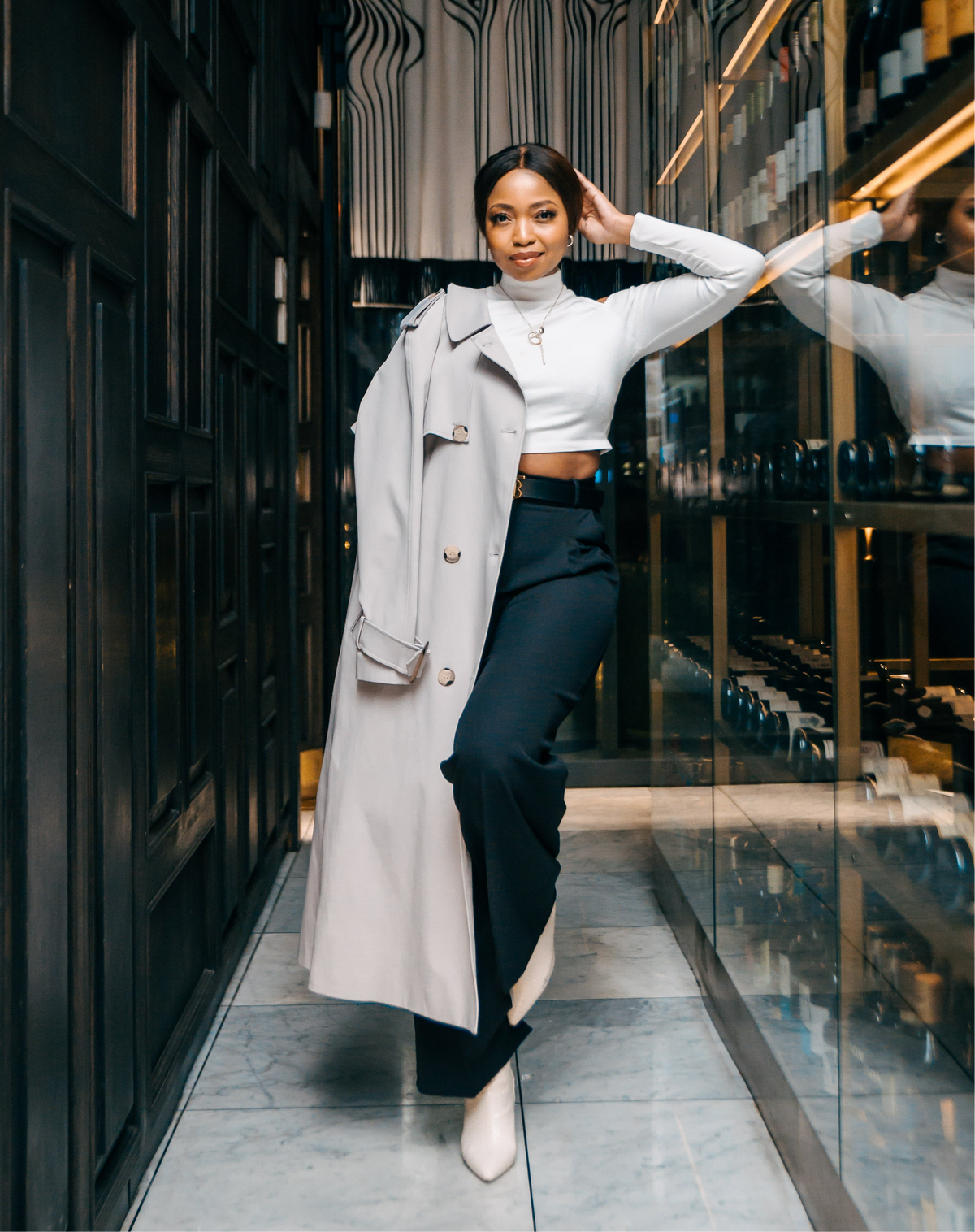 Trench Coat Long: Light Beige