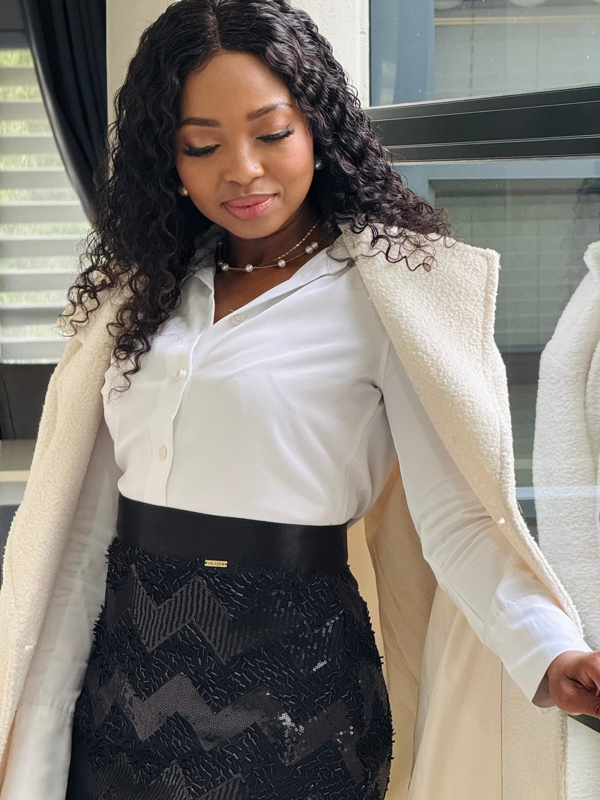 Mini lace skirt