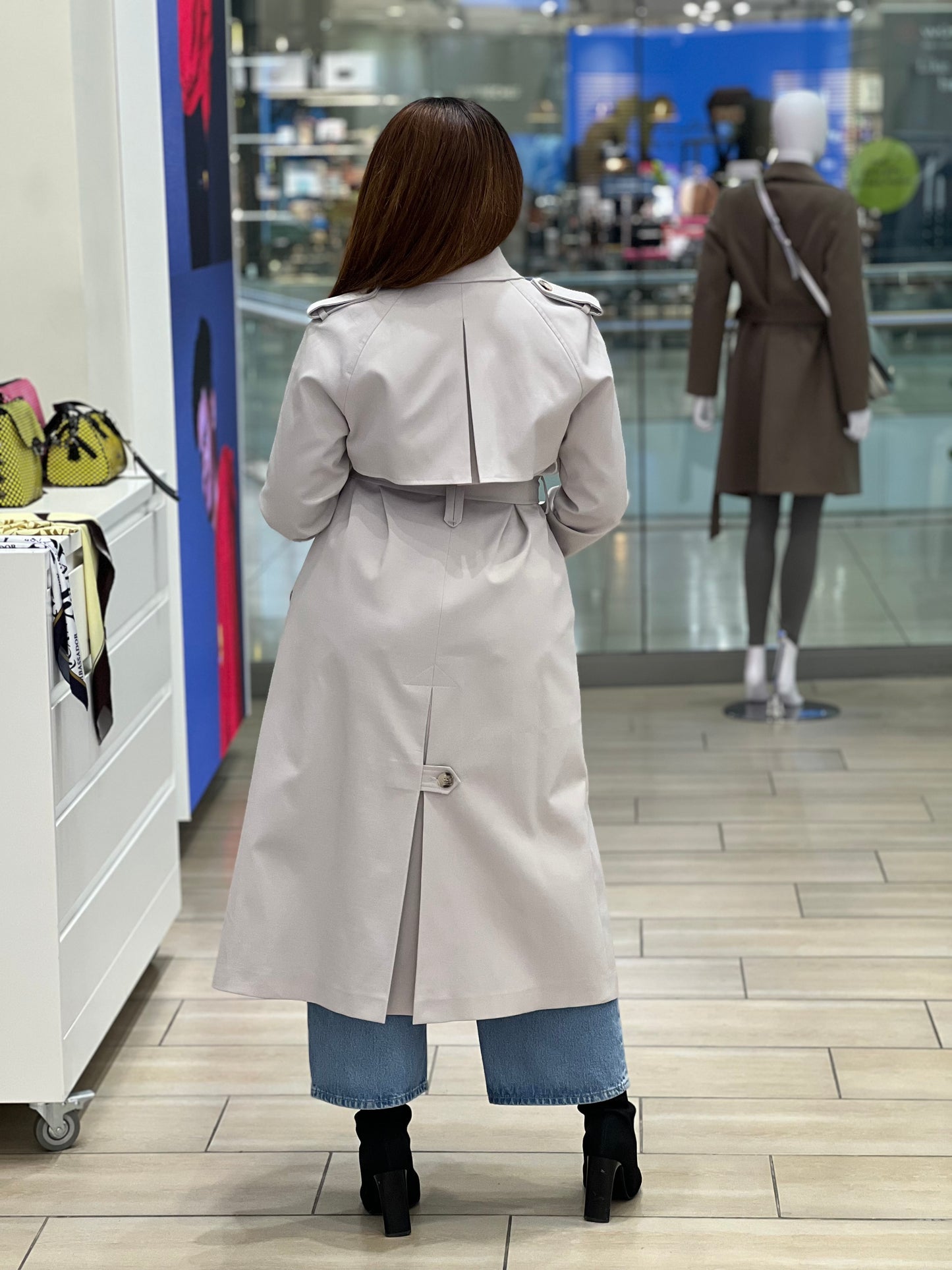 Trench Coat Long: Light Beige