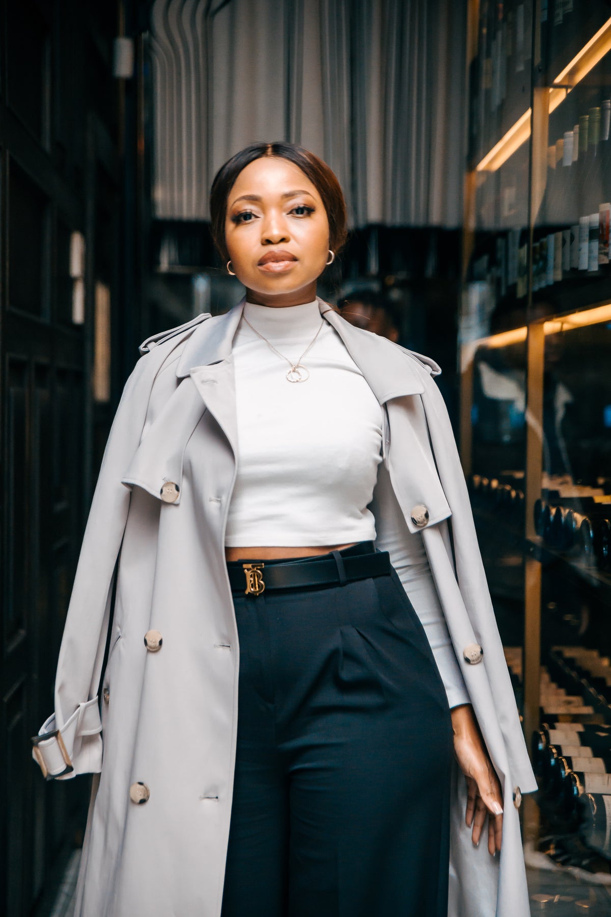 Trench Coat Long: Light Beige