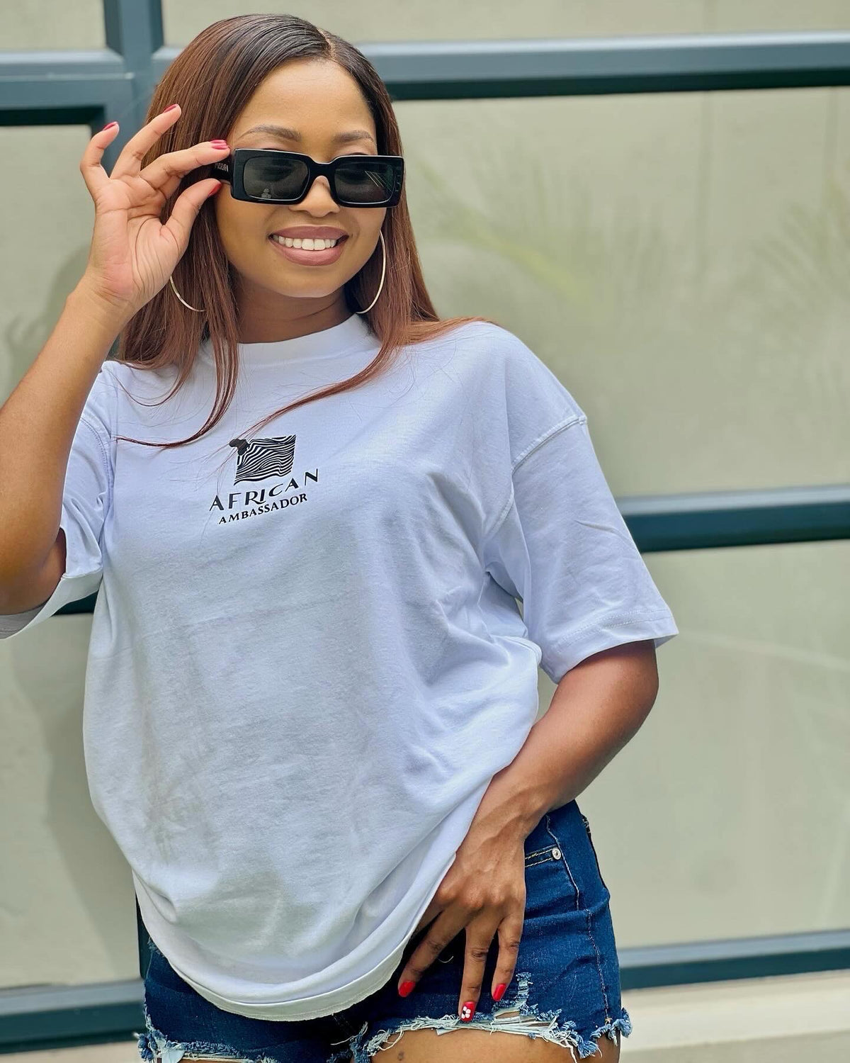 Oversized short sleeve T-shirt (white)