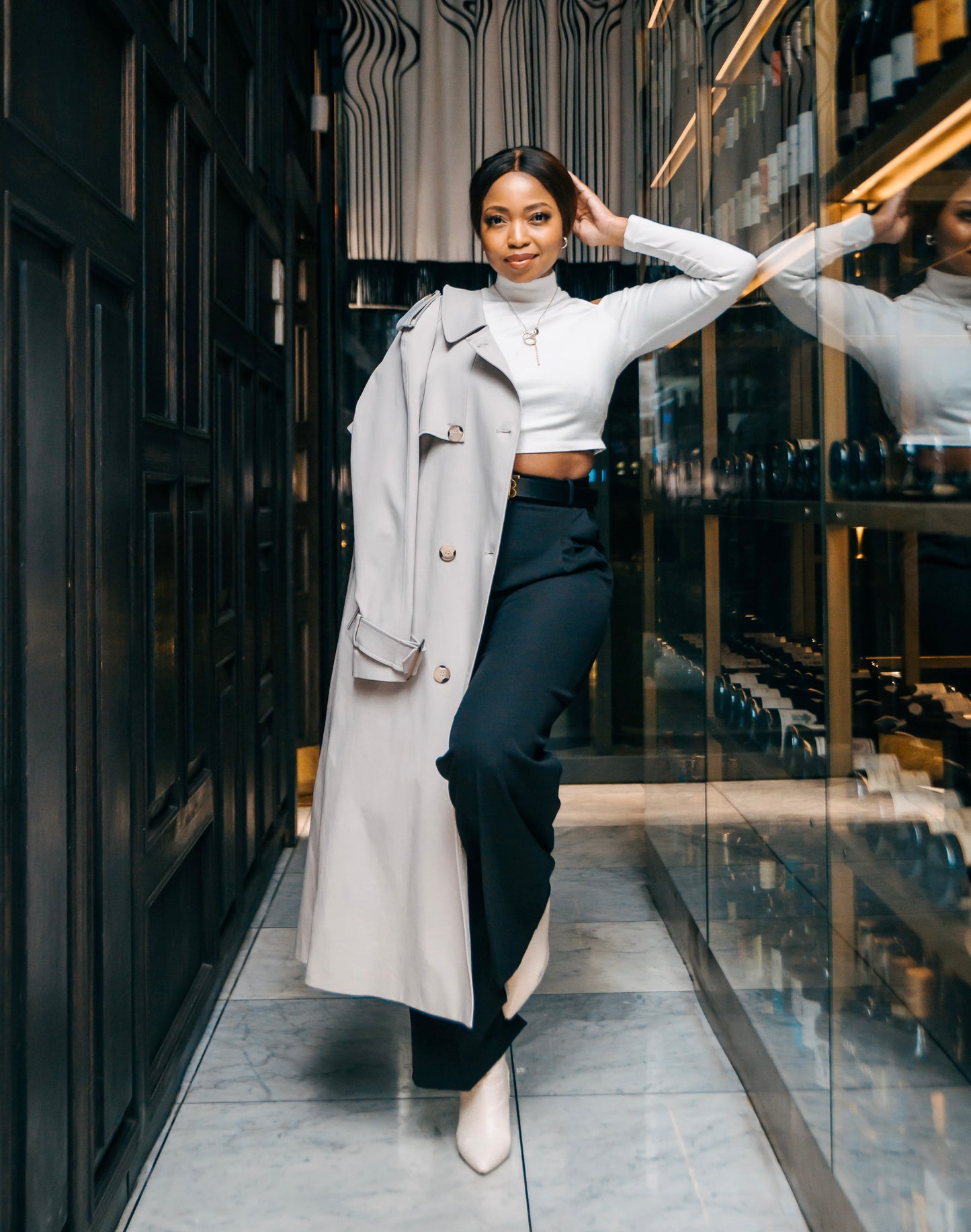 Trench Coat Long: Light Beige
