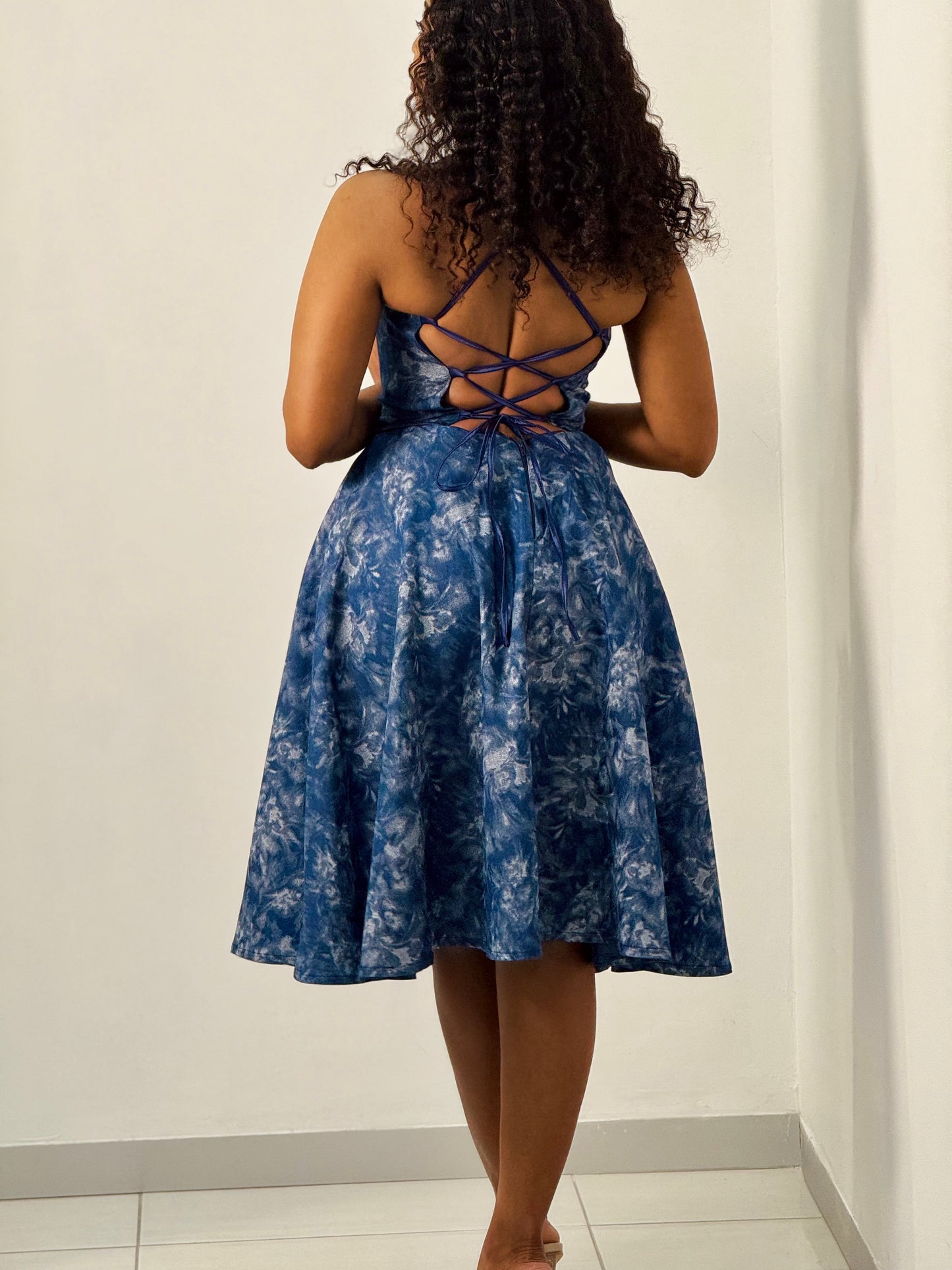 Khanyi Denim Flare Dress: Midi