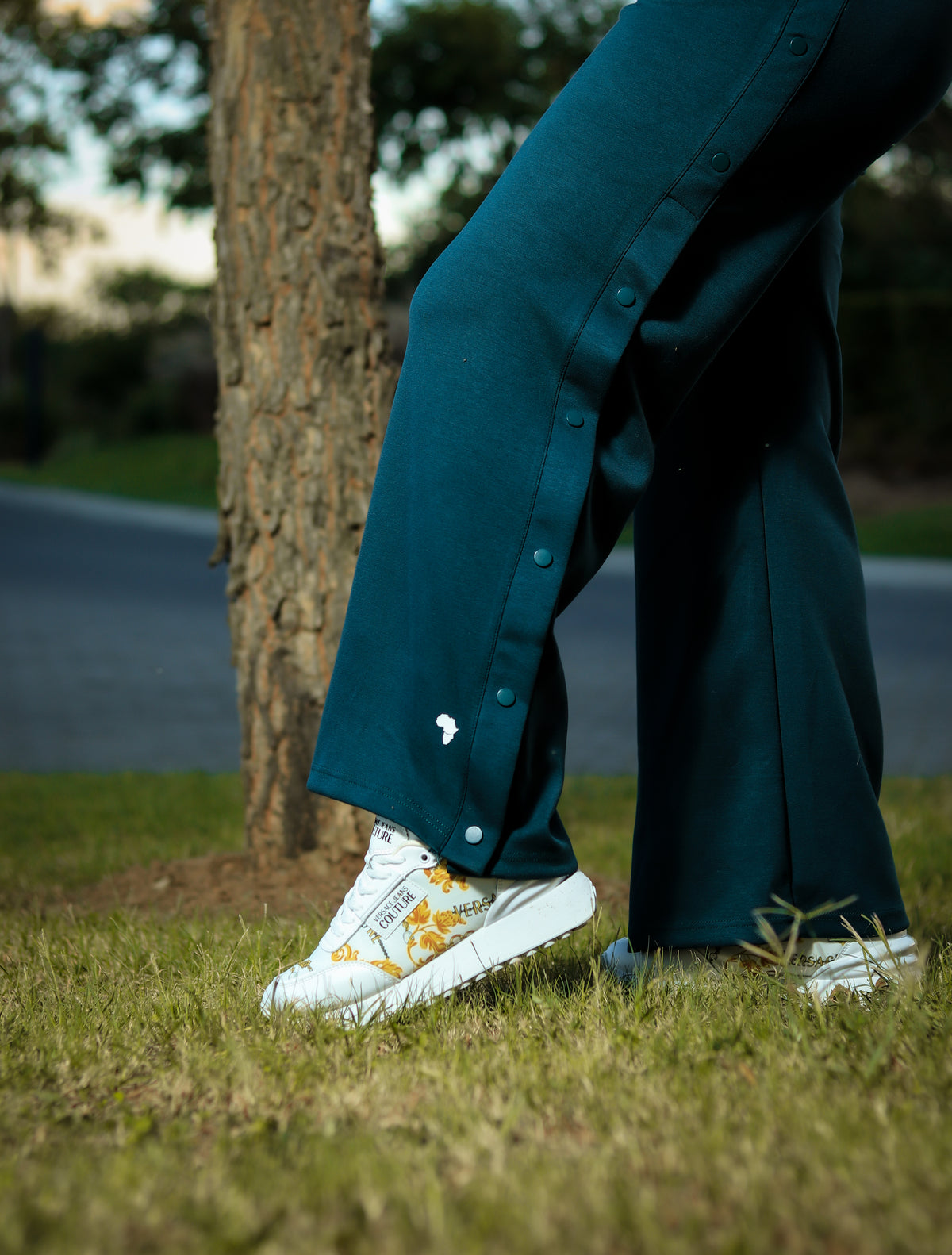 Ladies loose button-up pants (Turquoise)